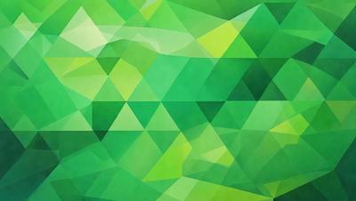 The primary subject of the image is a green geometric pattern, which is the main focus of the image. The setting is a green background, and the visual style is a digital art or illustration. The dominant colors are green, and the overall atmosphere is vibrant and lively.
