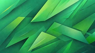 The primary subject of the image is a green and white geometric pattern. The setting is a green background, which creates a vibrant and lively atmosphere. The visual style is a combination of digital art and illustration, giving the image a modern and artistic appearance. The dominant colors are green and white, which create a sense of freshness and cleanliness.