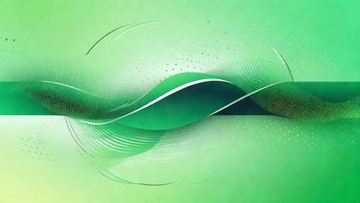 The primary subject of the image is a green and white wave, which is the main focus of the scene. The wave is depicted in a digital art style, giving it a modern and visually appealing appearance. The setting is a green background, which complements the wave's colors and adds to the overall atmosphere of the image. The colors and mood of the image are predominantly green and white, creating a sense of calmness and tranquility.