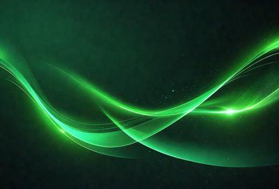 The primary subject of the image is a green, swirling, and curling pattern. The setting is a dark background, which contrasts with the vibrant green color of the pattern. The visual style appears to be a digital art or illustration, as the pattern is intricate and detailed. The colors and mood of the image are predominantly green, creating a sense of calmness and tranquility.