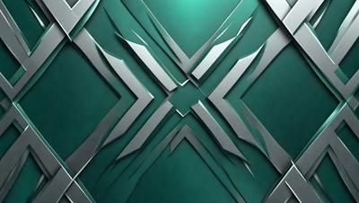 The primary subject of the image is a large, metallic, and green-colored X-shaped design. The setting is a dark background, which contrasts with the bright green color of the X. The visual style appears to be a combination of digital art and illustration, creating a unique and eye-catching design. The colors and mood of the image are predominantly green, giving it a modern and sleek appearance.