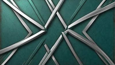 The primary subject of the image is a silver metal design, which appears to be a pattern or a decorative piece. The setting is a green background, which complements the silver design. The visual style of the image is a combination of digital art and illustration, creating a unique and eye-catching design. The colors and mood of the image are predominantly silver and green, giving it a modern and sophisticated appearance.