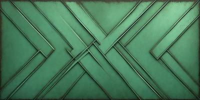 The primary subject of the image is a green, woven pattern. The setting is a green background, which complements the pattern. The visual style is a close-up of the pattern, showcasing its intricate details. The colors and mood of the image are predominantly green, creating a calm and serene atmosphere.