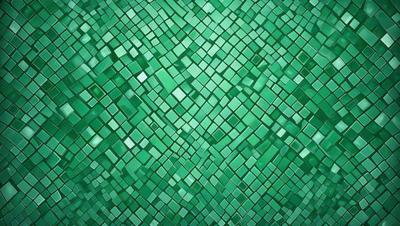 The primary subject of the image is a green and white mosaic pattern. The setting is a green background, which complements the colorful pattern. The visual style is a combination of digital art and illustration, creating a unique and eye-catching design. The colors and mood of the image are vibrant and lively, with the green and white colors creating a sense of freshness and energy.
