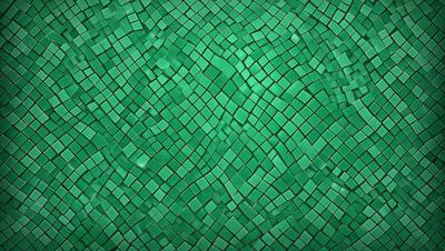 The primary subject of the image is a green and white mosaic pattern. The setting is a green background, which creates a vibrant and lively atmosphere. The visual style is a combination of digital art and illustration, as the pattern is intricately designed and detailed. The colors and mood of the image are predominantly green and white, giving it a fresh and clean appearance.