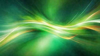 The primary subject of the image is a vibrant green background with a swirling pattern. The setting is a colorful, abstract environment, which adds a sense of depth and visual interest to the scene. The visual style of the image is a combination of digital art and illustration, creating a unique and captivating aesthetic. The dominant colors in the image are green and yellow, which contribute to a lively and energetic atmosphere.