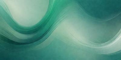 The primary subject of the image is a large, flowing wave with a green hue. The wave is the main focus of the image, and it appears to be a digital art or illustration. The setting is a blue ocean, and the visual style gives the impression of a painting or a watercolor. The dominant colors in the image are green and blue, creating a serene and calming atmosphere.