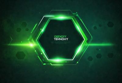 The primary subject of the image is a green and white geometric design. The setting is a dark background, which contrasts with the bright colors of the design. The visual style appears to be a digital art or illustration, as the design is intricate and detailed. The dominant colors are green and white, creating a lively and energetic atmosphere.