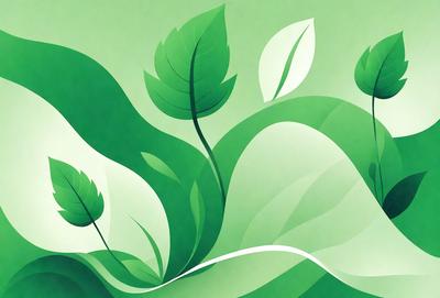 The primary subject of the image is a green leaf, which is the main object, scene, or focus of the image. The setting/background features a green leafy plant, which is the environment, backdrop, or surface visible in the image. The visual style of the image is digital art, as it is a digital illustration or drawing. The colors and mood of the image are predominantly green, which gives it a natural and serene atmosphere.