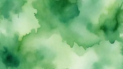 The primary subject of the image is a green leafy plant. The setting is a watercolor painting, which gives the image a vibrant and lively appearance. The visual style is a mix of artistic and natural elements, creating a unique and captivating scene. The dominant colors are green and blue, which contribute to the overall mood of the painting, evoking a sense of freshness and tranquility.
