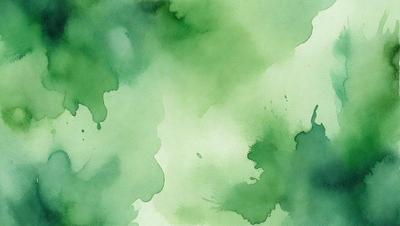 The primary subject of the image is a green, watercolor-like painting of a leafy plant. The setting is a watercolor painting, which gives the image a unique and artistic visual style. The colors and mood of the painting are predominantly green, creating a serene and natural atmosphere.