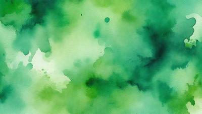 The primary subject of the image is a green, watercolor-style painting of a leafy plant. The setting is a green background, which complements the vibrant green color of the plant. The visual style is a watercolor painting, giving the image a unique and artistic appearance. The colors and mood of the painting are predominantly green, creating a serene and natural atmosphere.