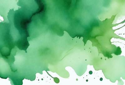 The primary subject of the image is a green, watercolor-like painting of a leaf. The setting is a white background, which contrasts with the green leaf. The visual style is a watercolor painting, giving the image a unique and artistic appearance. The dominant colors are green, with some white and possibly other colors depending on the specific details of the painting. The overall atmosphere of the image is serene and calming, as it showcases the beauty of nature through the leaf painting.