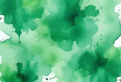 The primary subject of the image is a green and white painting or drawing, featuring a pattern of green leaves and white spots. The setting is a green background, which complements the artwork. The visual style appears to be a combination of painting and digital art, creating a unique and intriguing visual experience. The colors and mood of the image are predominantly green and white, giving it a fresh and clean appearance.