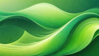 The primary subject of the image is a green, swirling, and flowing pattern. The setting is a green background, which complements the vibrant green color of the pattern. The visual style is a digital art or illustration, as the pattern appears to be a digital creation. The colors and mood of the image are predominantly green, creating a sense of calmness and tranquility.