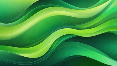 The primary subject of the image is a green, flowing, and swirling pattern. The setting is a dark background, which contrasts with the vibrant green color of the pattern. The visual style is a digital art or illustration, as the pattern appears to be a part of a larger design. The colors and mood of the image are predominantly green, creating a sense of calmness and tranquility.