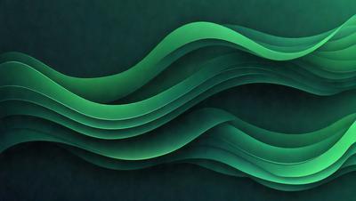 The primary subject of the image is a green wave or a green water-like pattern. The setting is a dark background, which contrasts with the green wave. The visual style appears to be a digital art or illustration, as the wave is depicted in a detailed and artistic manner. The colors and mood of the image are predominantly green, creating a serene and calming atmosphere.