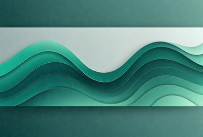 The primary subject of the image is a wave, which is depicted as a green and blue pattern. The setting is a white background, and the visual style appears to be a digital art or illustration. The colors and mood of the image are vibrant and energetic, with the green and blue waves creating a sense of motion and dynamism.