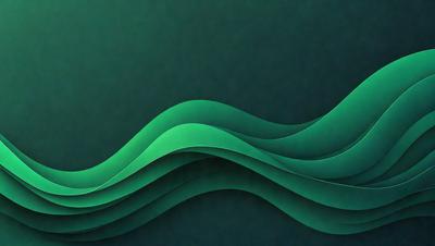 The primary subject of the image is a green wave, which appears to be a digital art or illustration. The setting is a dark blue background, creating a contrasting effect. The visual style suggests that the image is a creative and artistic representation of a wave. The dominant colors are green and blue, giving the image a calming and serene atmosphere.