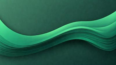 The primary subject of the image is a green wave, which appears to be a digital art or illustration. The setting is a dark green background, and the visual style gives the impression of a water-like surface. The dominant colors are green, and the overall atmosphere is calm and serene.