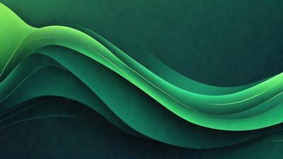 The primary subject of the image is a green, flowing, and curved line that appears to be a part of a painting or digital artwork. The setting is a dark blue background, which contrasts with the green line. The visual style suggests that the image is a digital artwork or a painting, as it has a smooth and flowing appearance. The colors and mood of the image are predominantly green, creating a sense of calmness and tranquility.