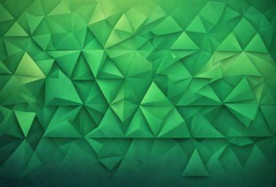 The primary subject of the image is a green geometric pattern, which is the main focus of the image. The setting is a green background, and the visual style is a digital art or illustration. The dominant colors are green and white, creating a calm and soothing atmosphere.