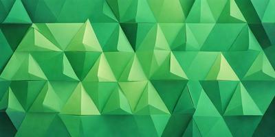 The primary subject of the image is a green triangular pattern, which is the main focus of the image. The setting is a green background, which complements the green triangles. The visual style is a digital art or illustration, as the triangles are created using a computer or digital tool. The colors and mood of the image are predominantly green, giving it a calm and soothing atmosphere.