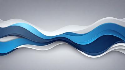 The primary subject of the image is a blue and white wave. The setting is a gray background, which creates a contrasting effect with the wave. The visual style is a digital art or illustration, as the wave is depicted in a stylized manner. The dominant colors are blue and white, giving the image a calm and serene atmosphere.