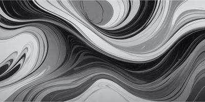 The primary subject of the image is a black and white painting of a swirling, abstract design. The setting is a gray background, which complements the artwork. The visual style is a combination of digital art and illustration, creating a unique and captivating piece. The dominant colors are black and white, giving the painting a classic and timeless appearance. The overall atmosphere is one of creativity and artistic expression.