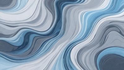 The primary subject of the image is a blue and white patterned surface, which appears to be a painting or a digital artwork. The setting is a blue and white ocean, creating a serene and calming atmosphere. The visual style is a combination of digital art and painting, giving the image a unique and artistic appearance. The dominant colors are blue and white, which contribute to the overall mood of the scene.