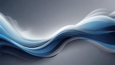 The primary subject of the image is a blue wave, which is the main focus of the scene. The wave is depicted in a digital art style, giving it a modern and visually appealing appearance. The setting is a gray wall, which serves as the backdrop for the wave. The overall atmosphere of the image is calm and serene, with the blue wave being the main point of interest.