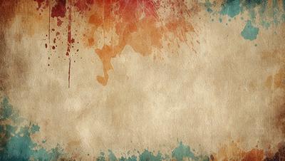 The primary subject of the image is a piece of artwork featuring a colorful background with a mix of red, orange, and blue hues. The setting is a canvas or a piece of paper, and the visual style appears to be a combination of painting and digital art. The colors and mood of the image are vibrant and lively, creating a sense of energy and creativity.