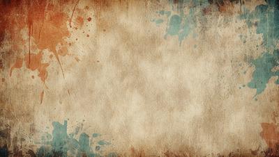 The primary subject of the image is a piece of paper with a blue and orange color scheme. The setting is a room with a wall, and the visual style appears to be a combination of a photo and a drawing. The colors and mood of the image are vibrant and lively, with the blue and orange colors creating a sense of energy and excitement.