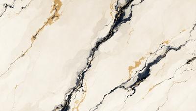 The primary subject of the image is a marble wall with a white and black color scheme. The setting is a room with a white and black marble floor. The visual style is a combination of a photo and a drawing, creating a unique and artistic representation of the marble wall. The colors and mood of the image are predominantly white and black, giving it a clean and elegant appearance.