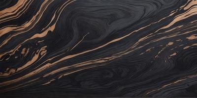 The primary subject of the image is a wooden table with a black and brown marbled surface. The setting is a room with a wooden floor. The visual style is a close-up of the table, showcasing its unique and intricate pattern. The colors and mood of the image are dark and moody, with the black and brown marbled surface creating a dramatic and sophisticated atmosphere.