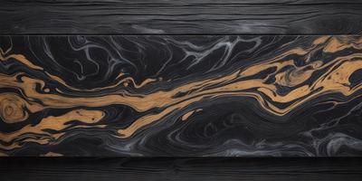 The primary subject of the image is a wooden table with a unique and intricate design. The table features a swirling pattern, giving it a distinct and artistic appearance. The setting is a room with a wooden floor, which complements the wooden table. The visual style of the image is a close-up of the wooden table, showcasing its intricate design. The colors and mood of the image are predominantly dark, with the wooden table being the main focus and source of interest.