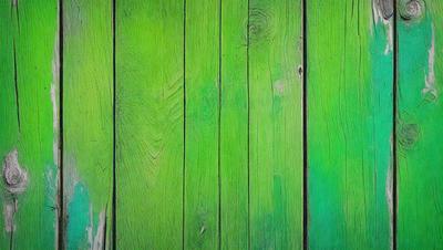 The primary subject of the image is a green wooden surface, which appears to be a wooden plank or a wall made of wooden boards. The setting is a room with a green color scheme, which gives the space a calm and soothing atmosphere. The visual style of the image is a close-up of the wooden surface, showcasing its texture and details. The colors and mood of the image are predominantly green, creating a serene and natural ambiance.