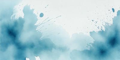 The primary subject of the image is a blue and white painting of a cloudy sky. The setting is a white background, which contrasts with the cloudy sky. The visual style is a painting, which gives the image a more artistic and creative appearance. The dominant colors are blue and white, creating a calm and serene atmosphere.