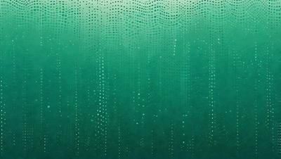 The primary subject of the image is a green background with a pattern of white dots. The setting appears to be a swimming pool, as the background is a blue-green color, which is typical for pool environments. The visual style of the image is a combination of a photo and digital art, as it features a close-up of the green background with white dots. The colors and mood of the image are predominantly green and blue, creating a calm and relaxing atmosphere.