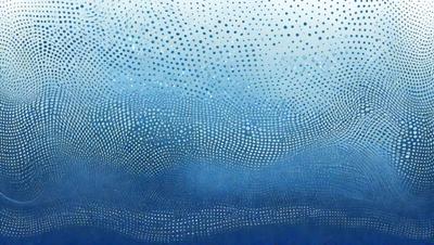 The primary subject of the image is a blue and white patterned surface, which appears to be a digital art or illustration. The setting is a blue ocean, and the visual style gives the impression of a painting or a textured surface. The dominant colors are blue and white, creating a calm and serene atmosphere.