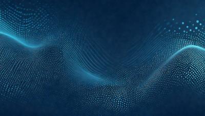 The primary subject of the image is a blue background with a pattern of blue and white dots. The setting appears to be a dark blue surface, possibly a wall or a background for a digital art piece. The visual style of the image is digital art, as it features a pattern of blue and white dots that create a unique and intricate design. The colors and mood of the image are predominantly dark blue and white, giving it a calm and serene atmosphere.