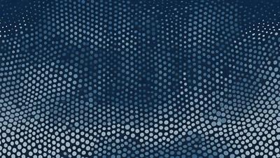 The primary subject of the image is a blue background with a pattern of white dots. The setting appears to be a dark, cloudy sky. The visual style of the image is a digital art or illustration, as it features a unique and intricate pattern of white dots. The colors and mood of the image are predominantly dark and moody, with the blue background and white dots creating a sense of depth and contrast.
