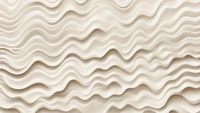 The primary subject of the image is a white wall with a pattern of waves. The setting is a room with a white background. The visual style is a patterned wallpaper, giving the room a clean and modern appearance. The dominant colors are white, which creates a calm and serene atmosphere.