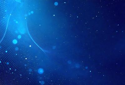 The primary subject of the image is a blue background with a pattern of blue and white circles. The setting is a night sky, and the visual style is a digital art or illustration. The dominant colors are blue and white, creating a calm and serene atmosphere.