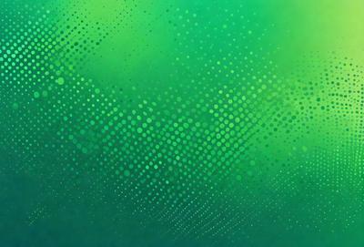 The primary subject of the image is a green background with a pattern of green dots. The setting is a close-up of the green background, which creates a visually appealing and vibrant scene. The visual style of the image is a combination of a photo and a digital art, as it features a green dot pattern that is both realistic and artistic. The colors and mood of the image are predominantly green, creating a calm and soothing atmosphere.