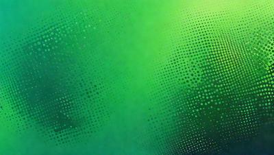 The primary subject of the image is a green background with a pattern of dots. The setting is a close-up of the green background, which creates a visually interesting and unique visual style. The colors and mood of the image are predominantly green, giving it a calm and soothing atmosphere.