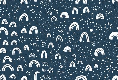 The primary subject of the image is a pattern of teeth, which are depicted in various shapes and sizes. The setting is a blue background, and the visual style appears to be a combination of digital art and illustration. The colors and mood of the image are predominantly white and blue, giving it a clean and soothing appearance.