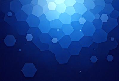 The primary subject of the image is a blue background with a pattern of hexagons. The setting is a dark, starry night, creating a sense of mystery and wonder. The visual style is a combination of digital art and illustration, with the hexagons forming a unique and intricate design. The colors and mood of the image are predominantly dark and moody, with the blue background and the starry night creating a sense of depth and atmosphere.