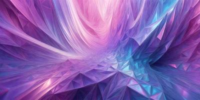 The primary subject of the image is a purple and blue abstract art piece. The setting is a colorful, geometric pattern that creates a visually striking and vibrant atmosphere. The visual style is a combination of digital art and illustration, with a focus on the intricate patterns and shapes. The dominant colors are purple and blue, which create a sense of depth and complexity in the artwork.
