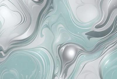 The primary subject of the image is a silver, metallic surface with a blue background. The visual style appears to be a combination of digital art and illustration, creating a unique and intricate pattern. The colors and mood of the image are predominantly silver and blue, giving it a modern and sophisticated appearance.